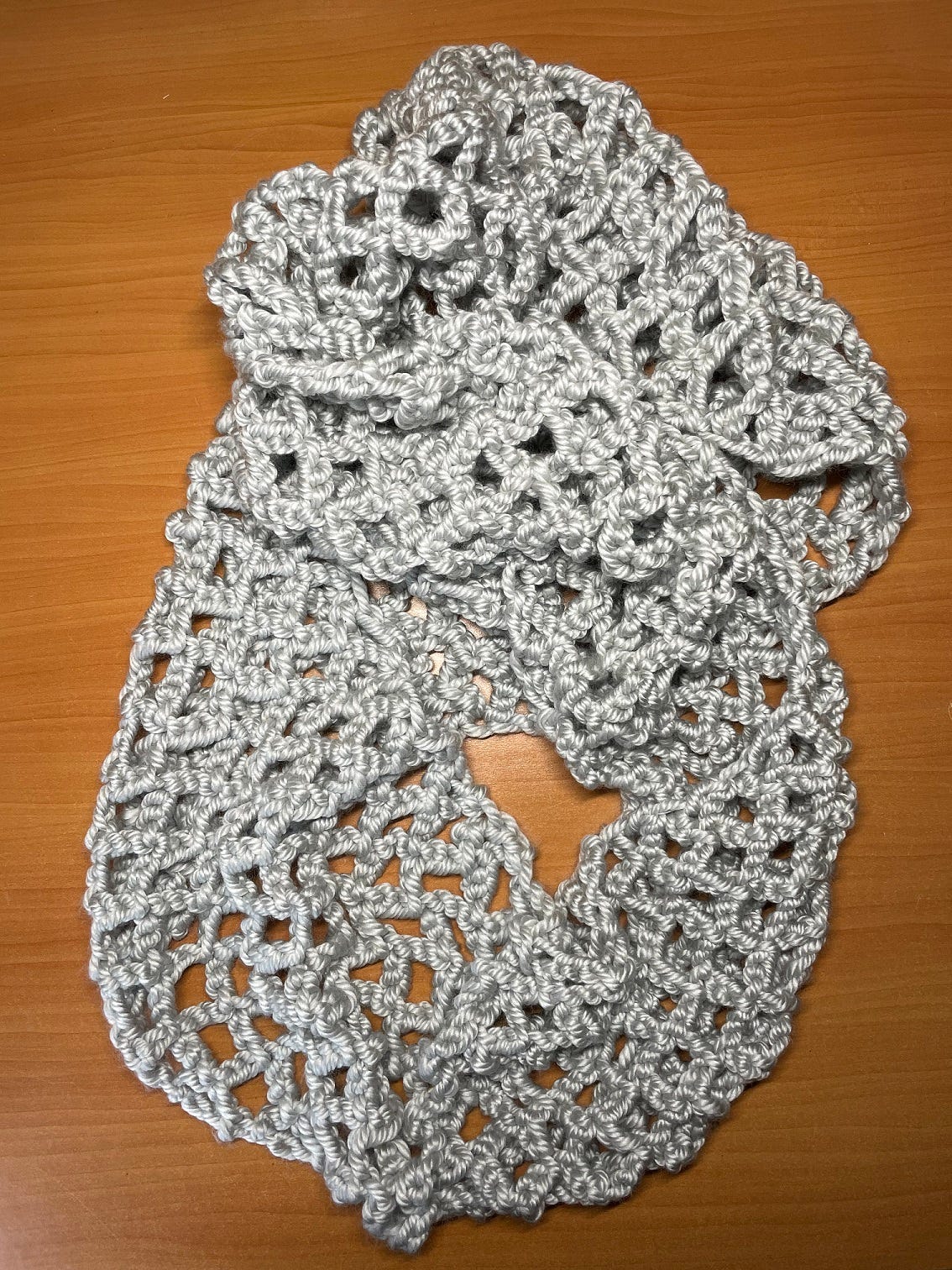 Crochet: diamond lattice chain scarf