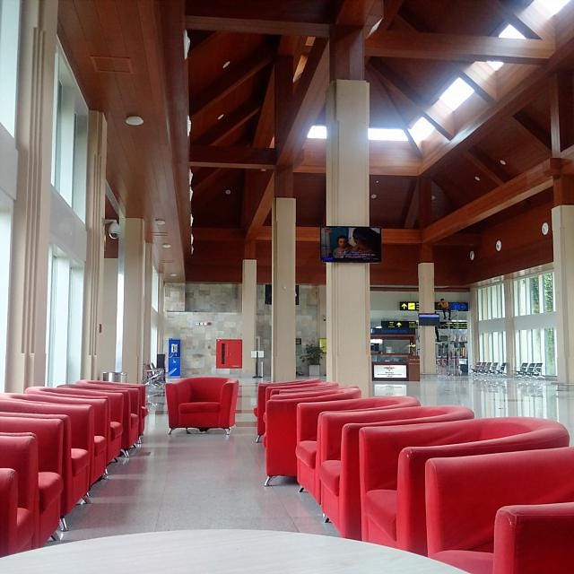 A waiting area without people at Mattala Rajapaksa International Airport. Image: Wade Shepard