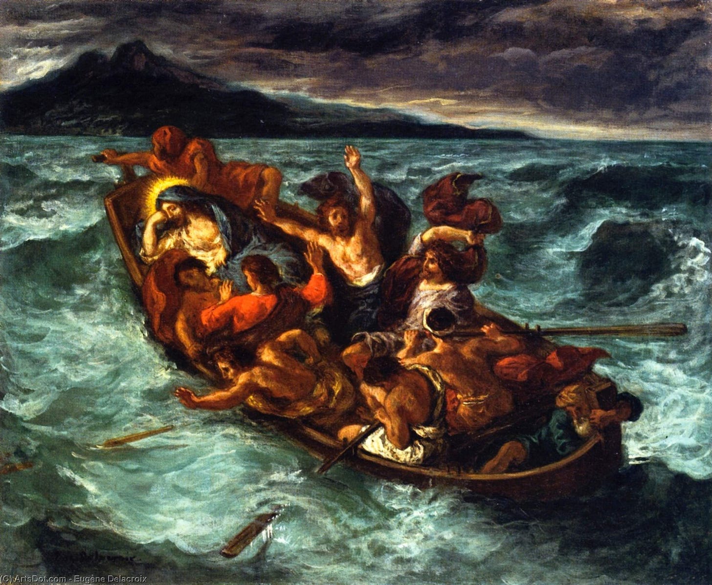 Paintings Reproductions Christ on the Sea of Galilee, 1853 by Eugène  Delacroix (1798-1863, France) | ArtsDot.com