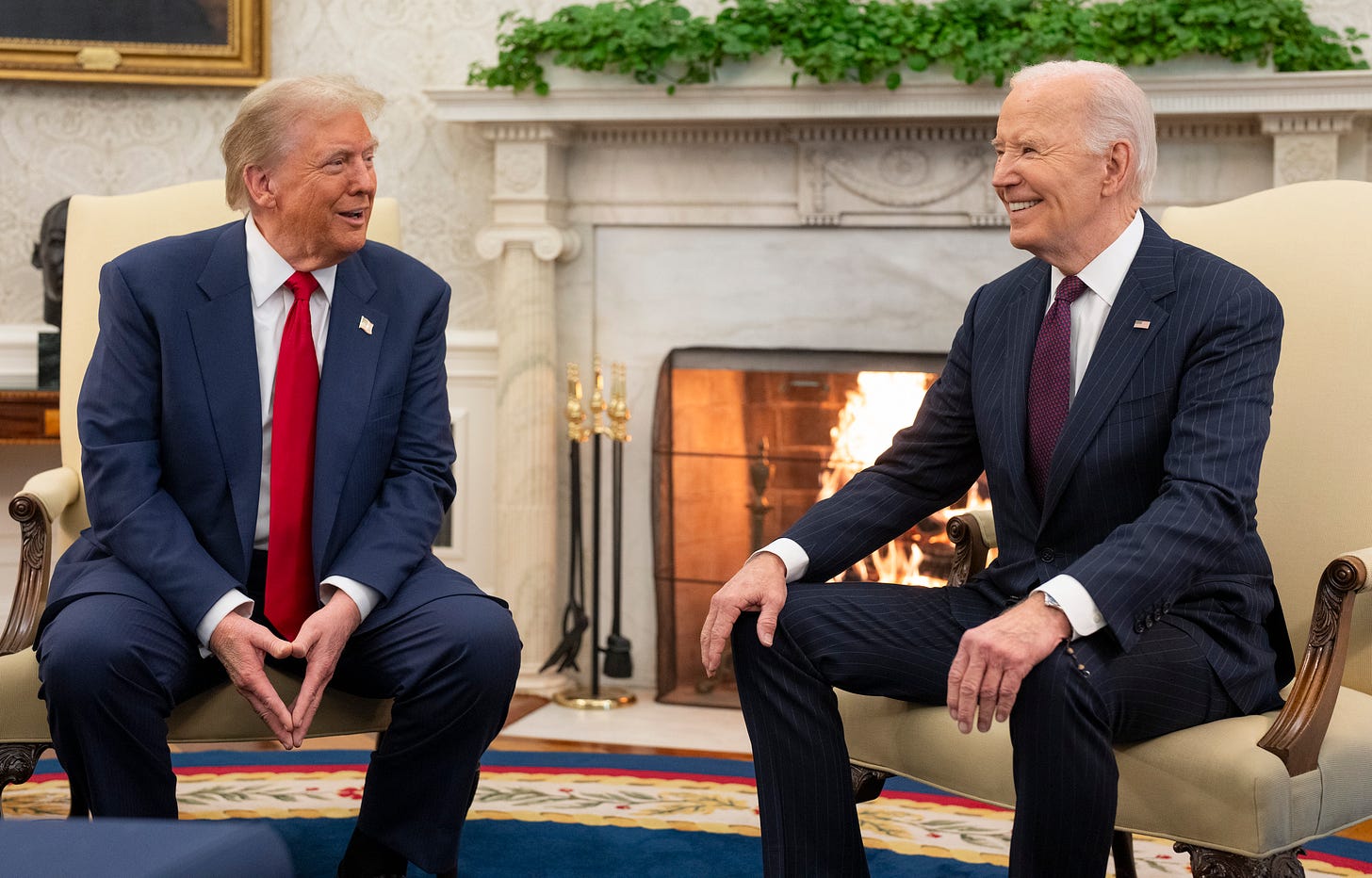 File:President Joe Biden meets with President-elect Donald Trump on  November 13, 2024, in the White House Oval Office (cropped).jpg - Wikipedia