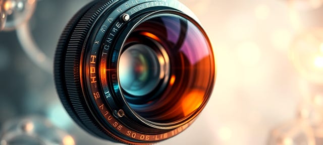 A close-up of a lens-like structure floating in a surreal, ethereal space. The lens is composed of interlocking layers: the innermost layer is crystalline and glowing (representing the sensor), surrounded by a translucent filter-like layer that shifts colors dynamically, and encased in a metallic or organic frame etched with symbols or patterns. Light and shadow interplay through the layers, suggesting interaction and transformation.