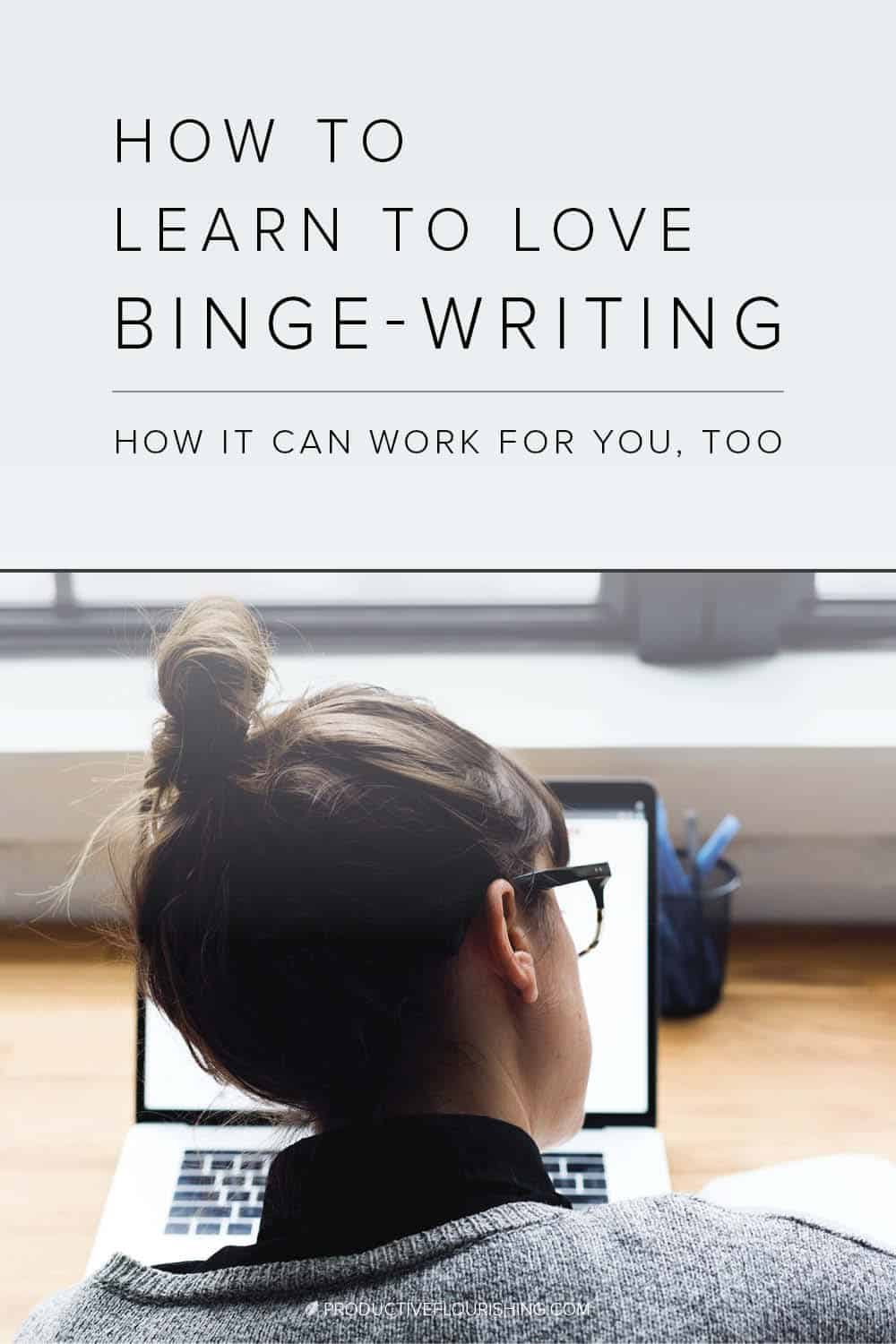 You may have to accept that you can’t move forward as fast as you’d like with your writing projects. Maybe you’re going through a busy spell. It might be a hectic day job, the need to hustle hard with your freelancing, or caring responsibilities for kids or elderly parents. What sort of binge writing schedule could work around the reality of your life right now? Find out in this blog post. #timemanagement #writerschedule #productiveflourishing 