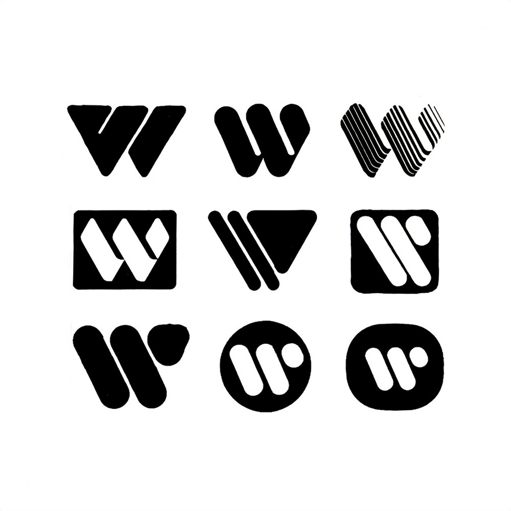Warner logo concepts, 1972, Saul Bass