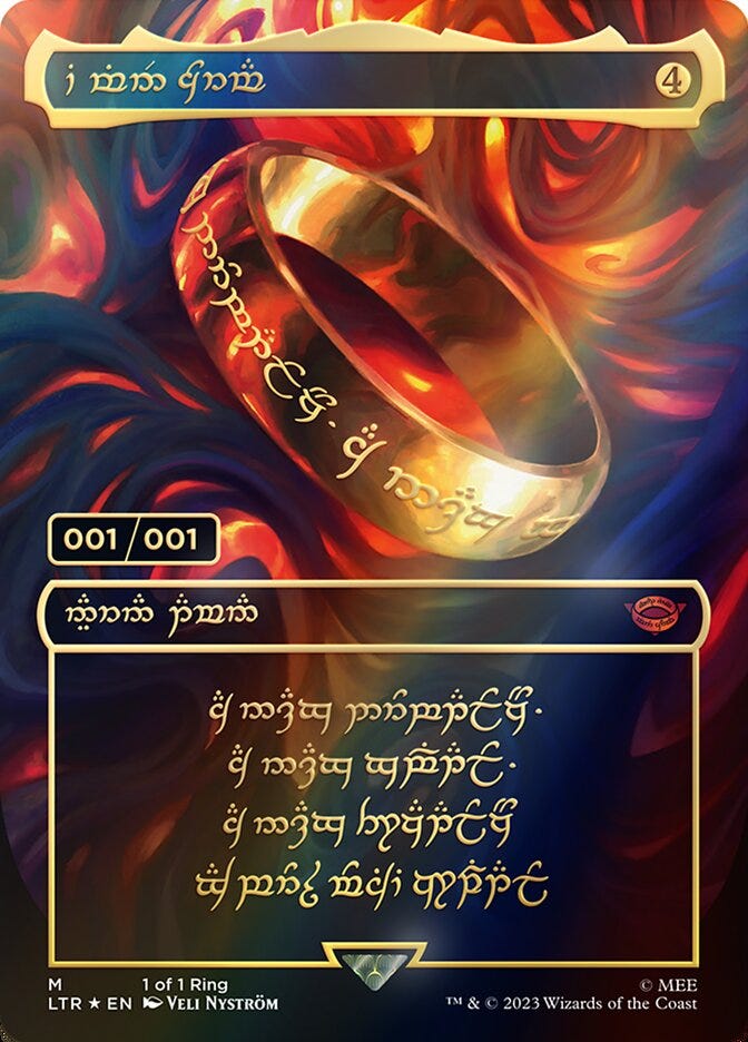 The One Ring · The Lord of the Rings: Tales of Middle-earth (LTR) #0 ·  Scryfall Magic: The Gathering Search