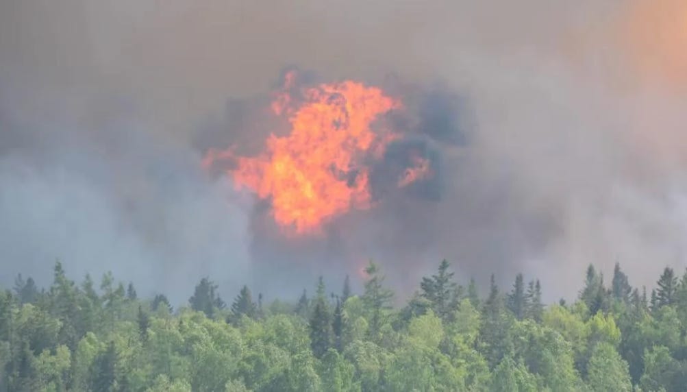 Fireball erupting ina forest near Halifax, Nova Scotia