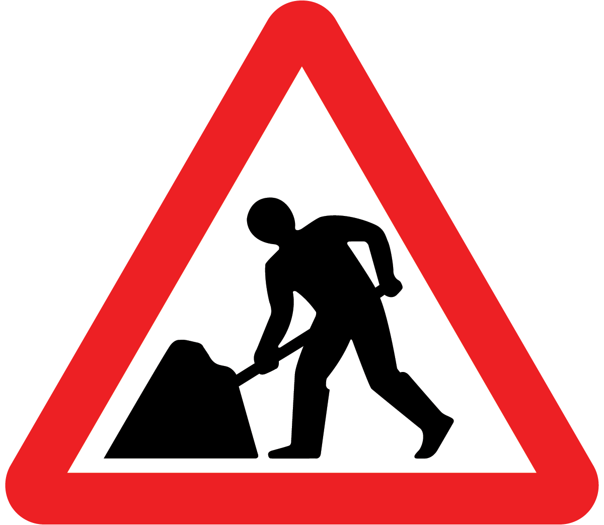 Road works sign - Theory Test