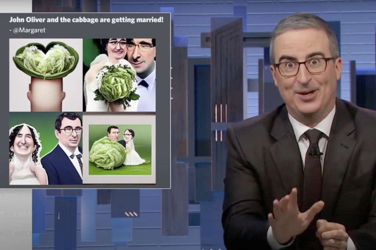 John Oliver appears in 493 searches on the SF-based AI imaging app Midjourney.