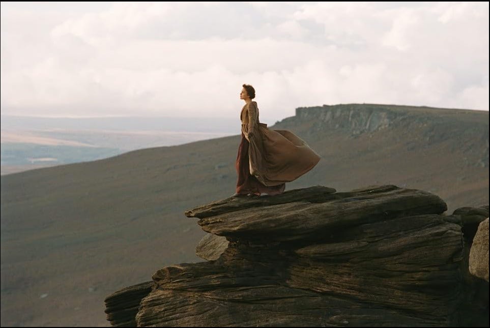 Stanage Edge features in the 2005 Keira Knightley film version