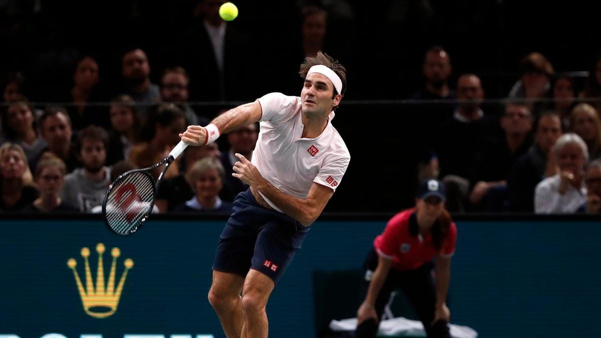 roger federer drives novak djokovic hard at paris masters