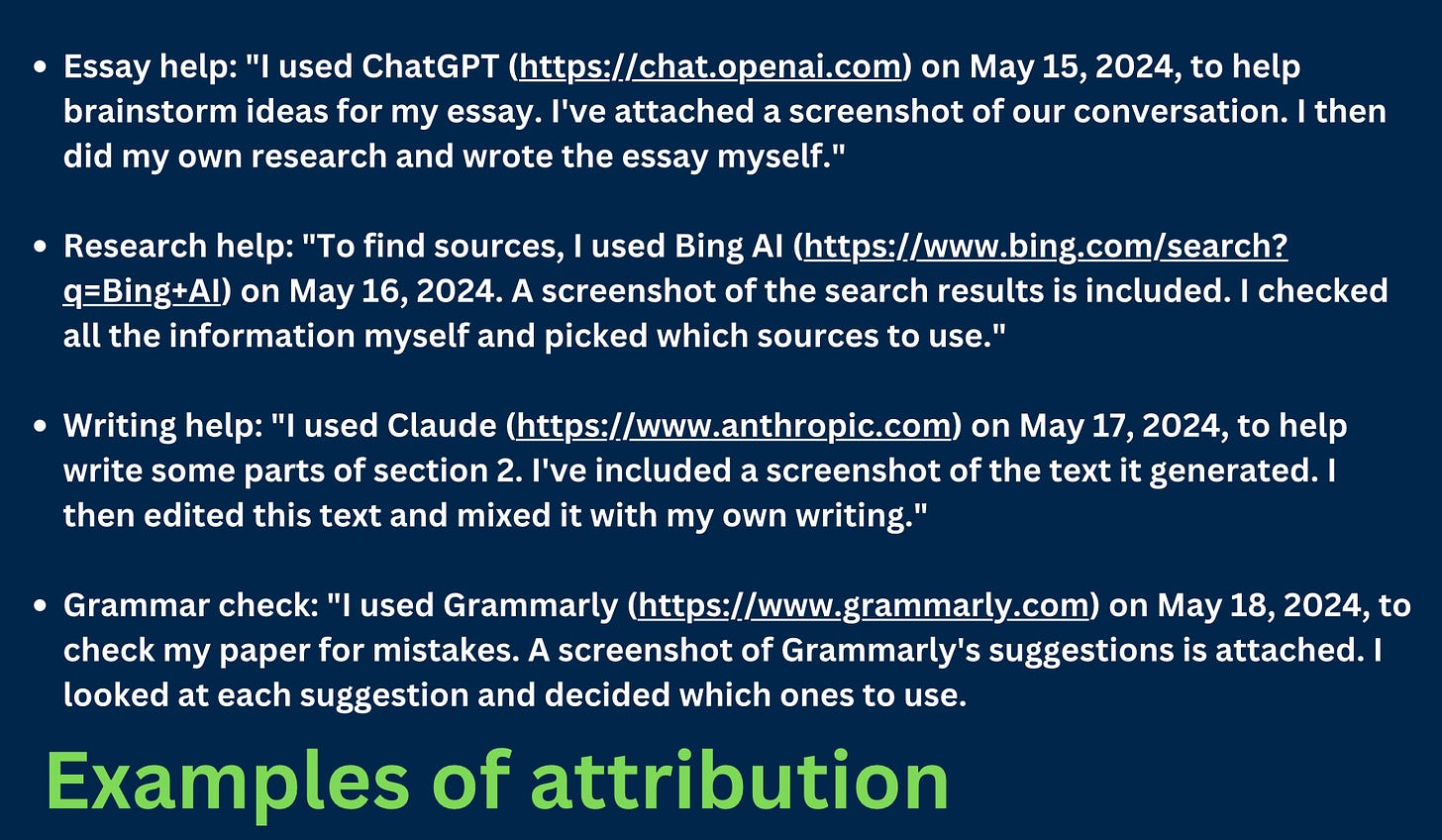 Examples of attribution