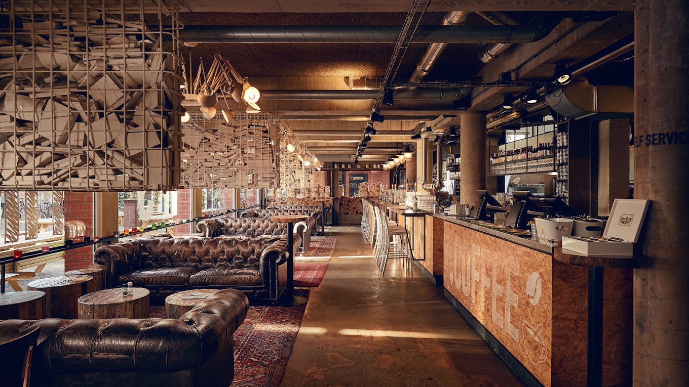 Interior of De Uurwerker restraunt/bar