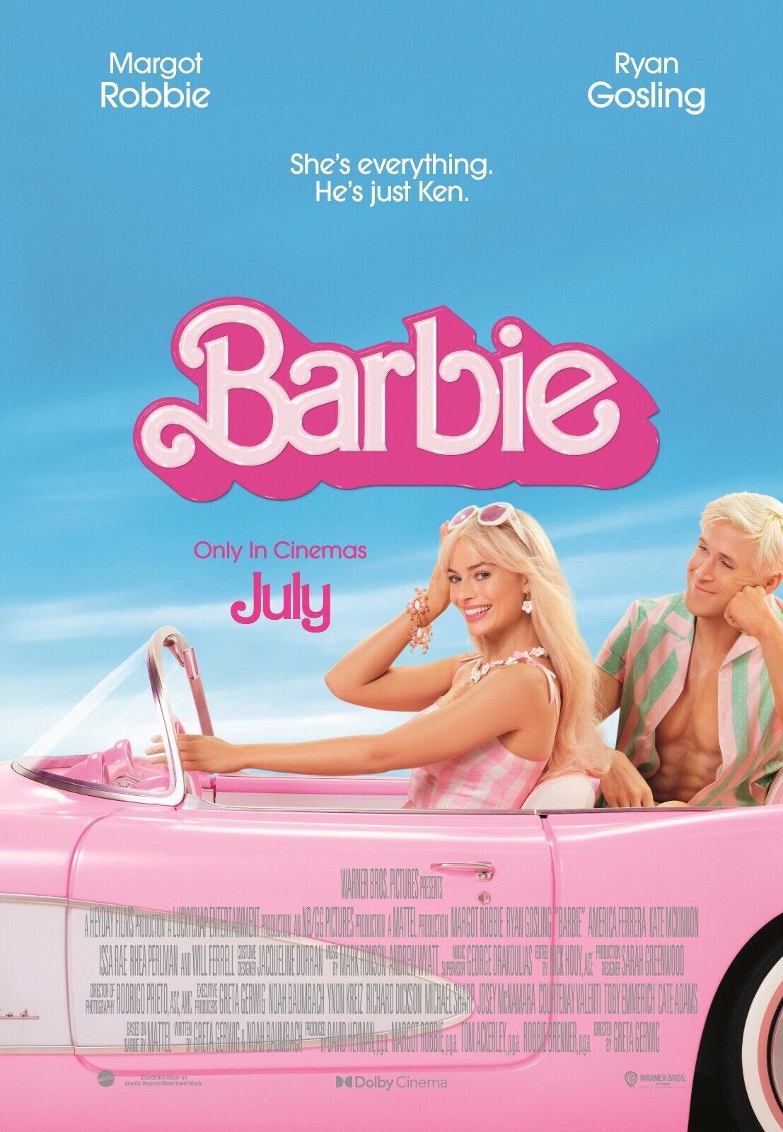 2023 Barbie Movie Poster 11X17 Margot Robbie Ryan Gosling Ken Hasbro Comedy  🍿 | eBay