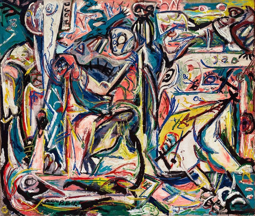 Jackson Pollock, Circumcision, January 1946. Oil on canvas, 56 1/16 x 66 1/8 inches (142.3 x 168 cm)