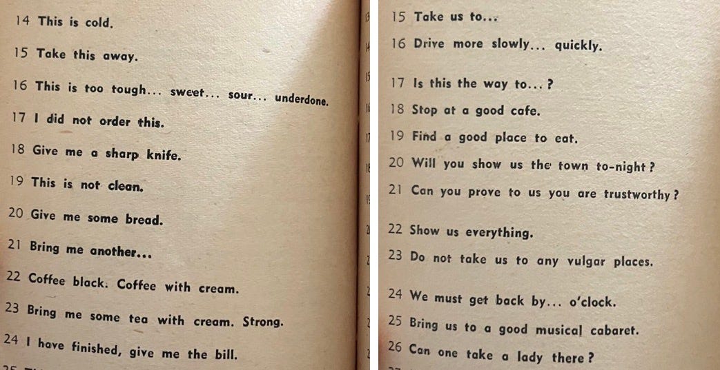 A 1930’s French phrase book
