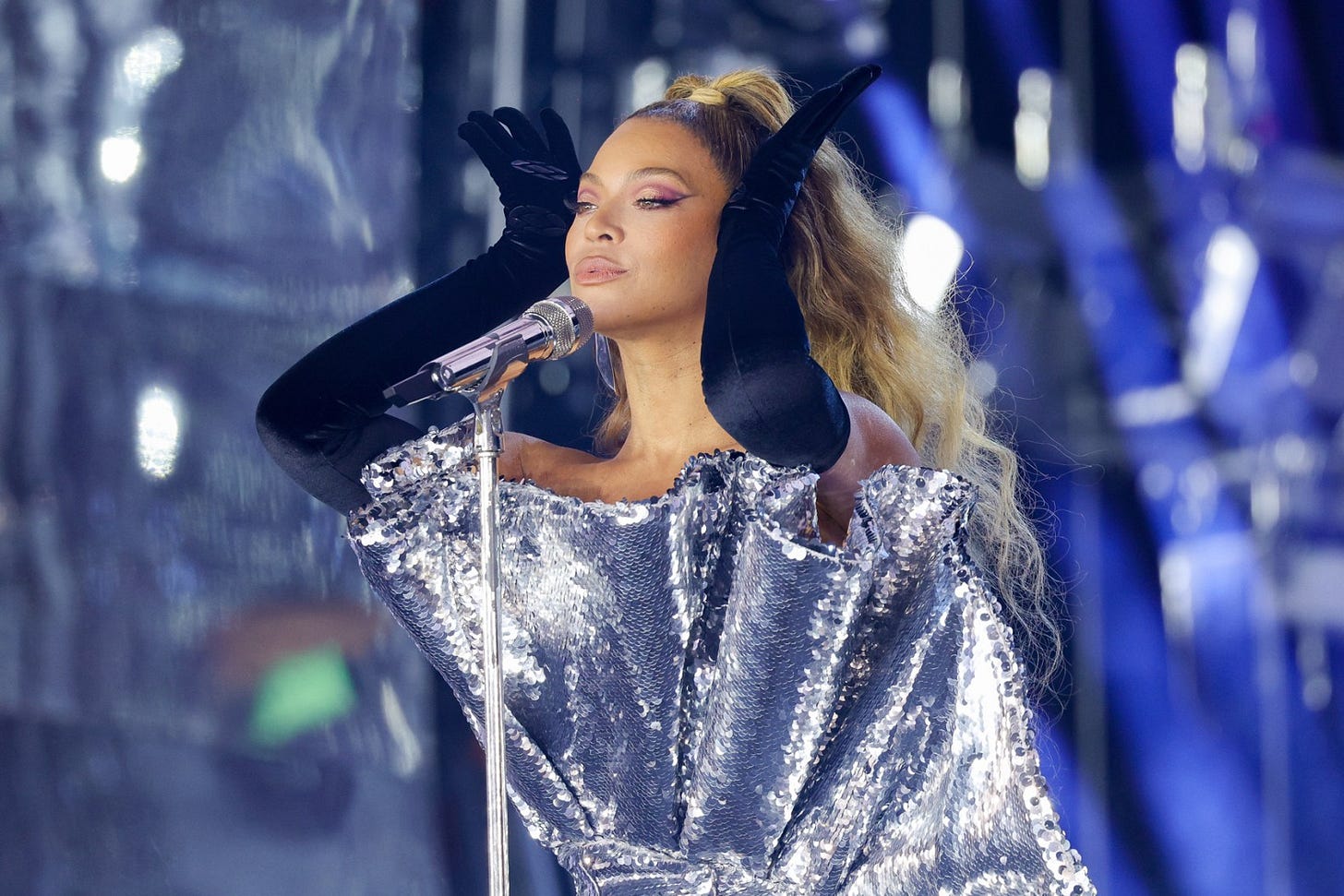 WARSAW, POLAND - JUNE 28: (EDITORIAL USE ONLY)(EXCLUSIVE COVERAGE) Beyoncé performs onstage during the “RENAISSANCE WORLD TOUR” at PGE Narodowy on June 28, 2023 in Warsaw, Poland. (Photo by Kevin Mazur/WireImage for Parkwood)