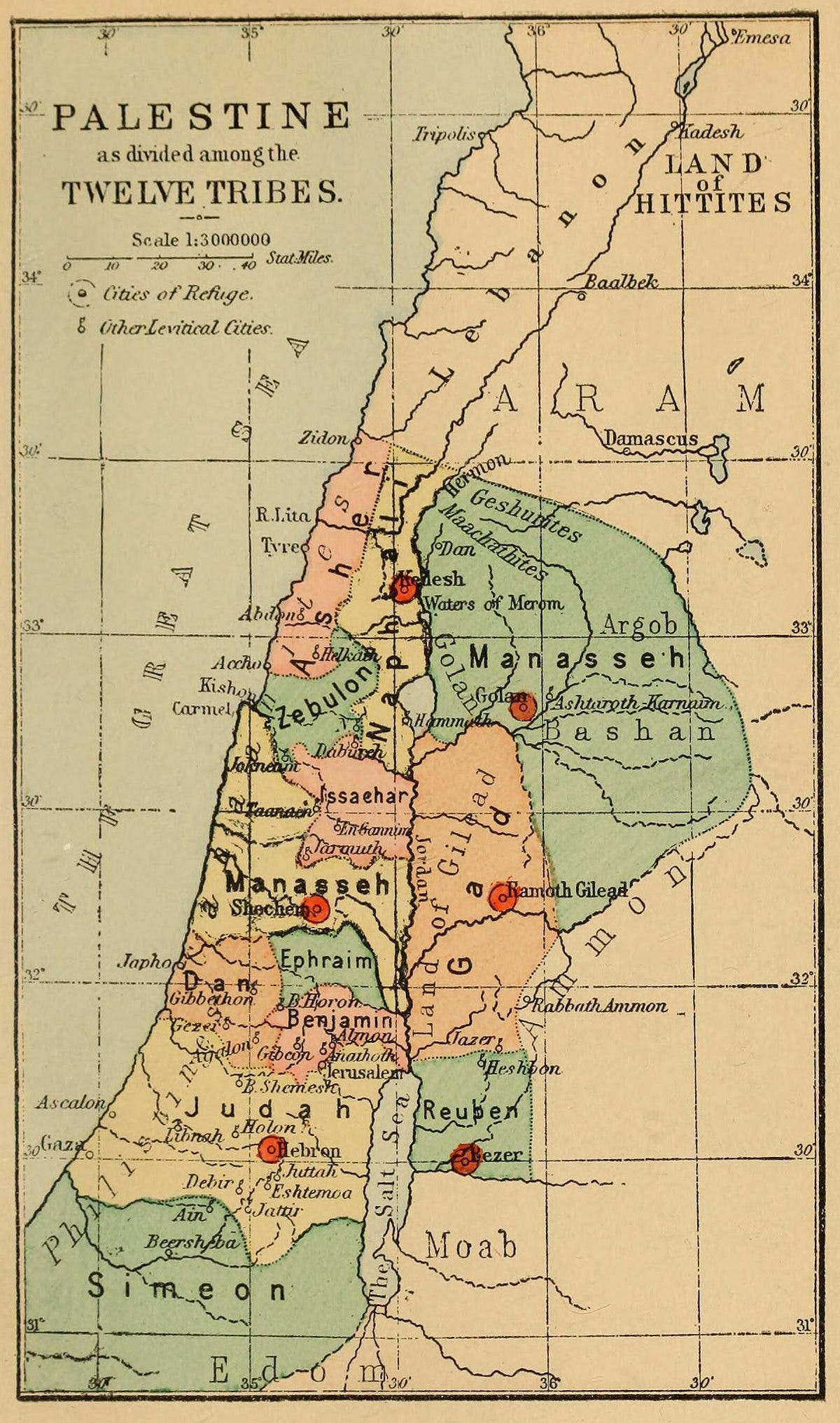 File:1889 Palestine, as divided among the Twelve Tribes.jpg - Wikimedia  Commons