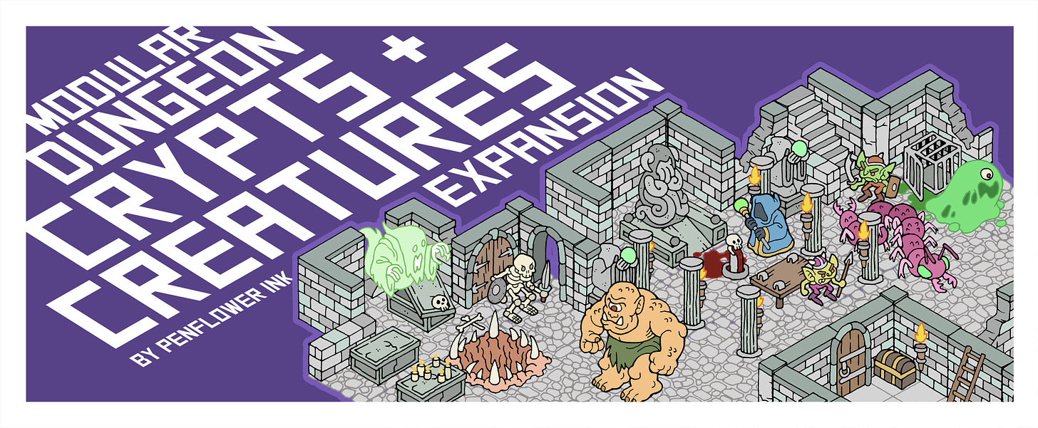 Banner image for the modular dungeon crypts and creatures expansion pack.