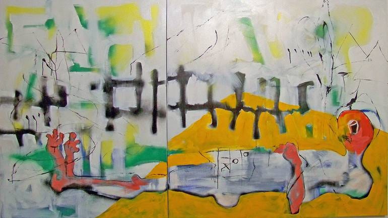 Just throw me under the bus and let me lie Painting by Cindy Holmes |  Saatchi Art