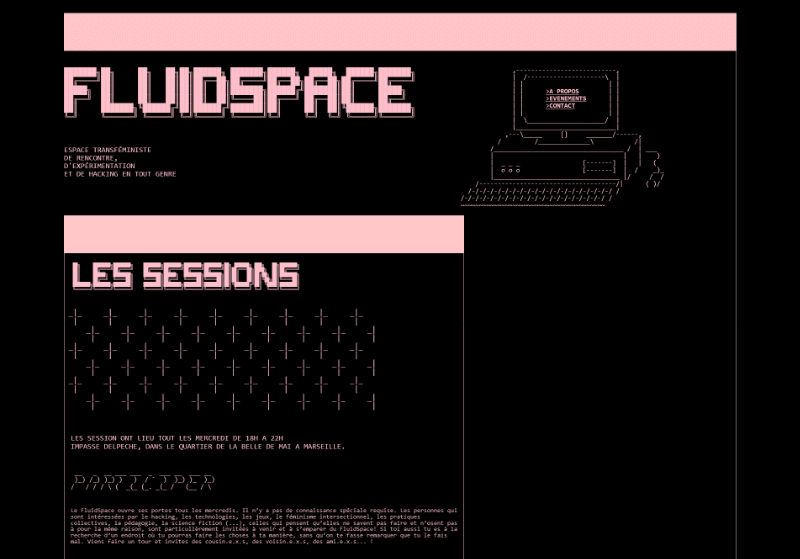 Site internet illustré en caractère ascii