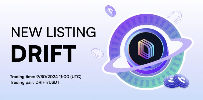 CoinW to List DRIFT on Decentralized Derivatives Trading Platform