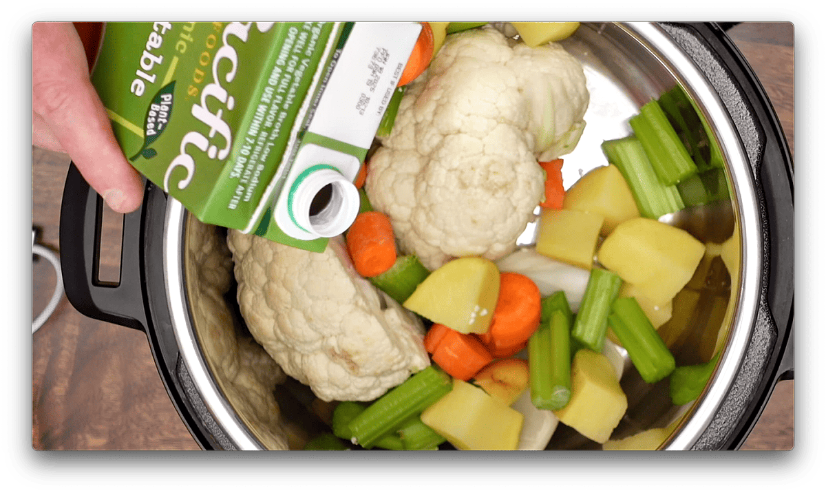 vegan broccoli cheddar soup for the instant pot