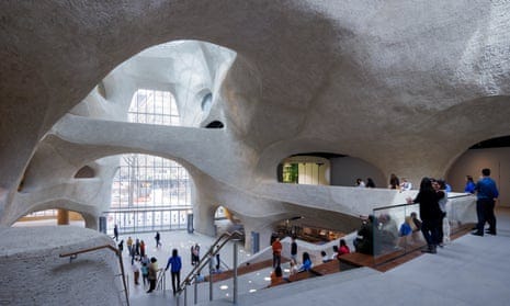 The cave-like interior of the Museum of Natural History’s new wing, designed by the American architect Jeanne Gang.