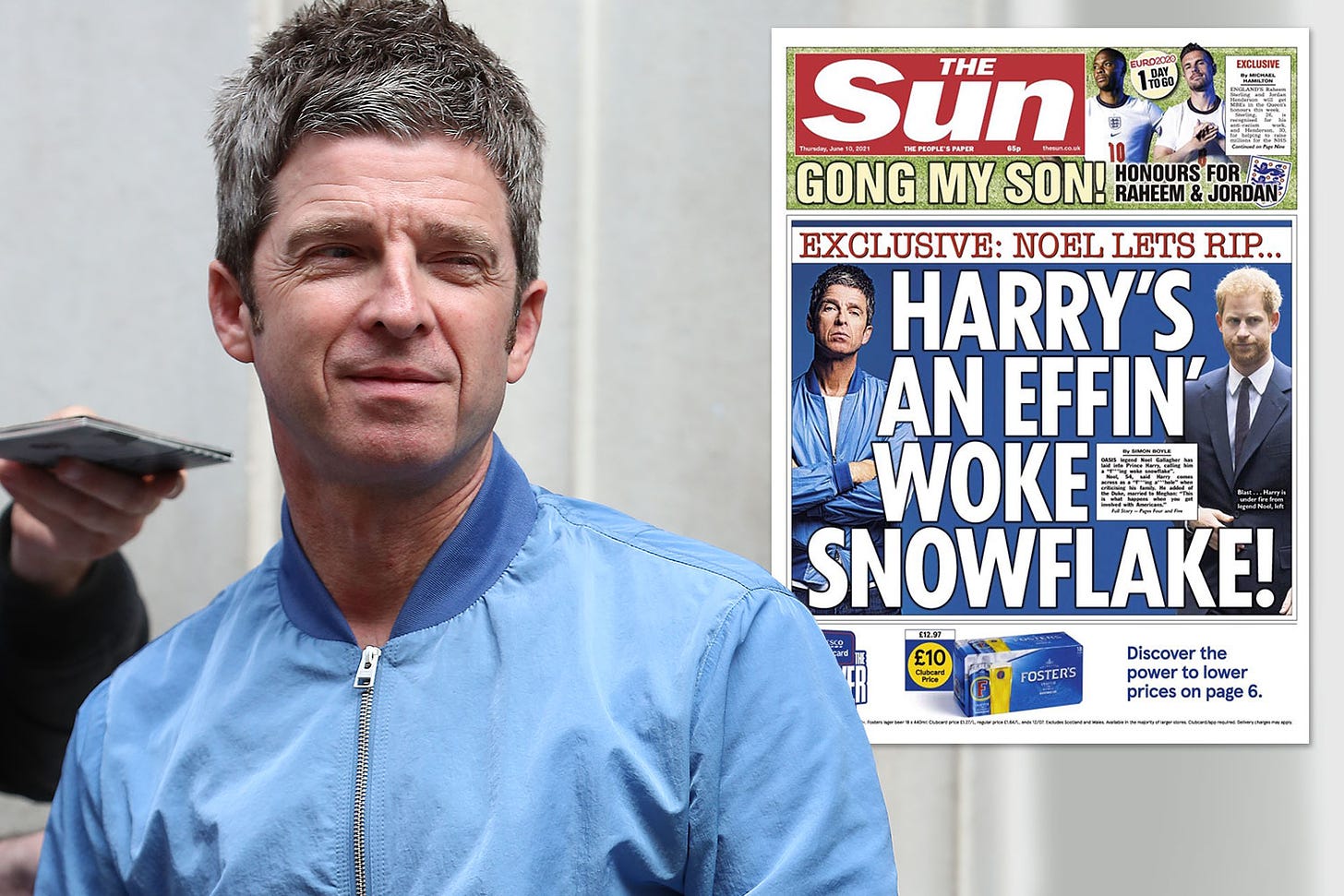 Noel Gallagher wants to hang The Sun's front page where he slates woke  Prince Harry on his wall | The Sun