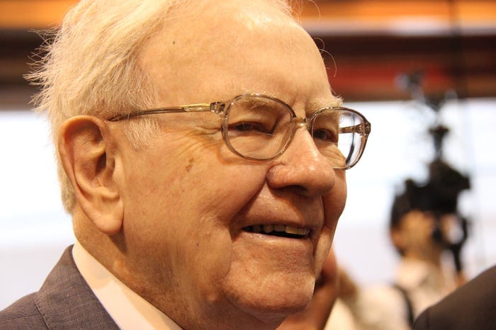 A close up of Warren Buffett.