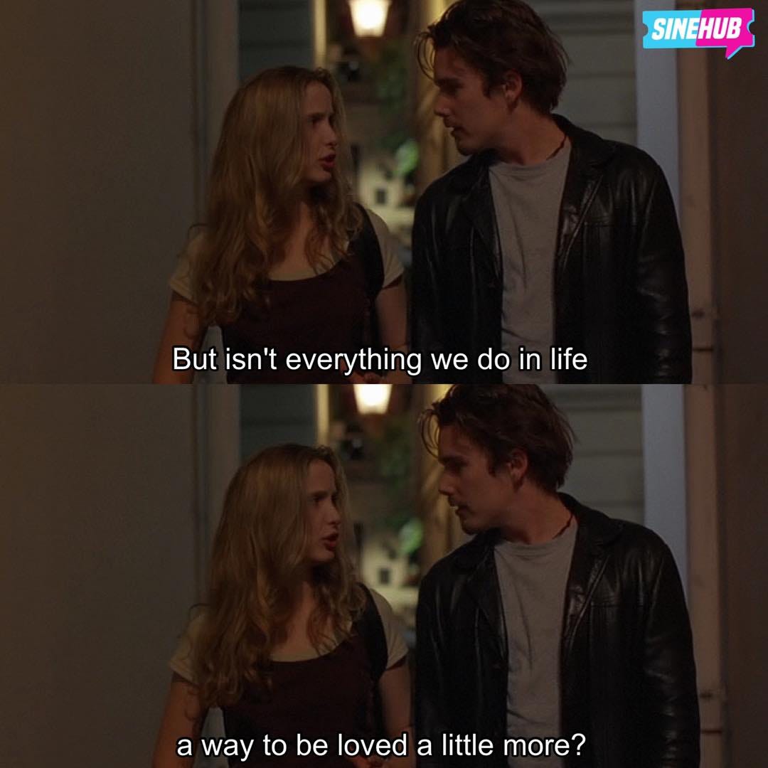 X 上的SineHub：「"But isn't everything we do in life a way to be loved a little  more?" 🥺 🎥 Before Sunrise (1995) https://t.co/2E5WyzCuY1」 / X