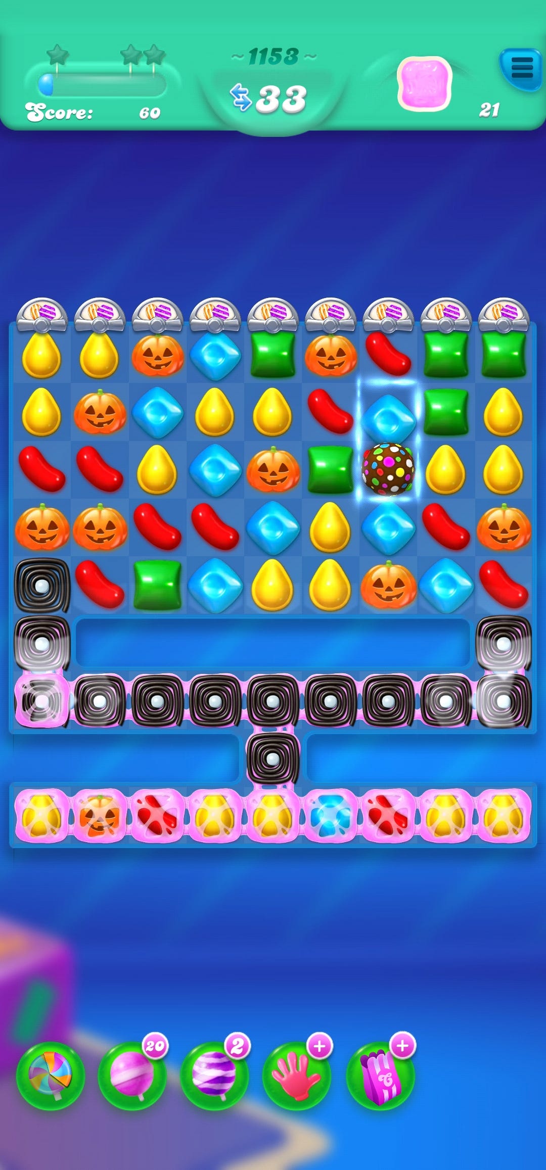 Screen Shot from my phone of level 1100something of Candy Crush Soda