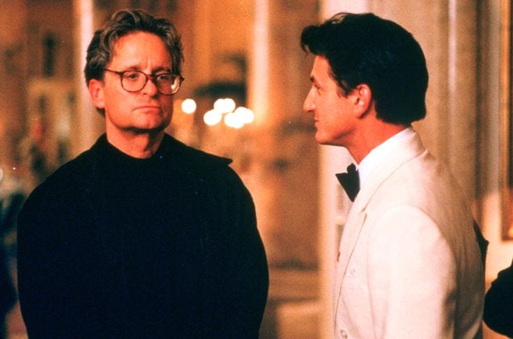 The Game" movie still, 1997. L to R: Michael Douglas, Sean Penn. | Film  watch, Sean penn, Film director