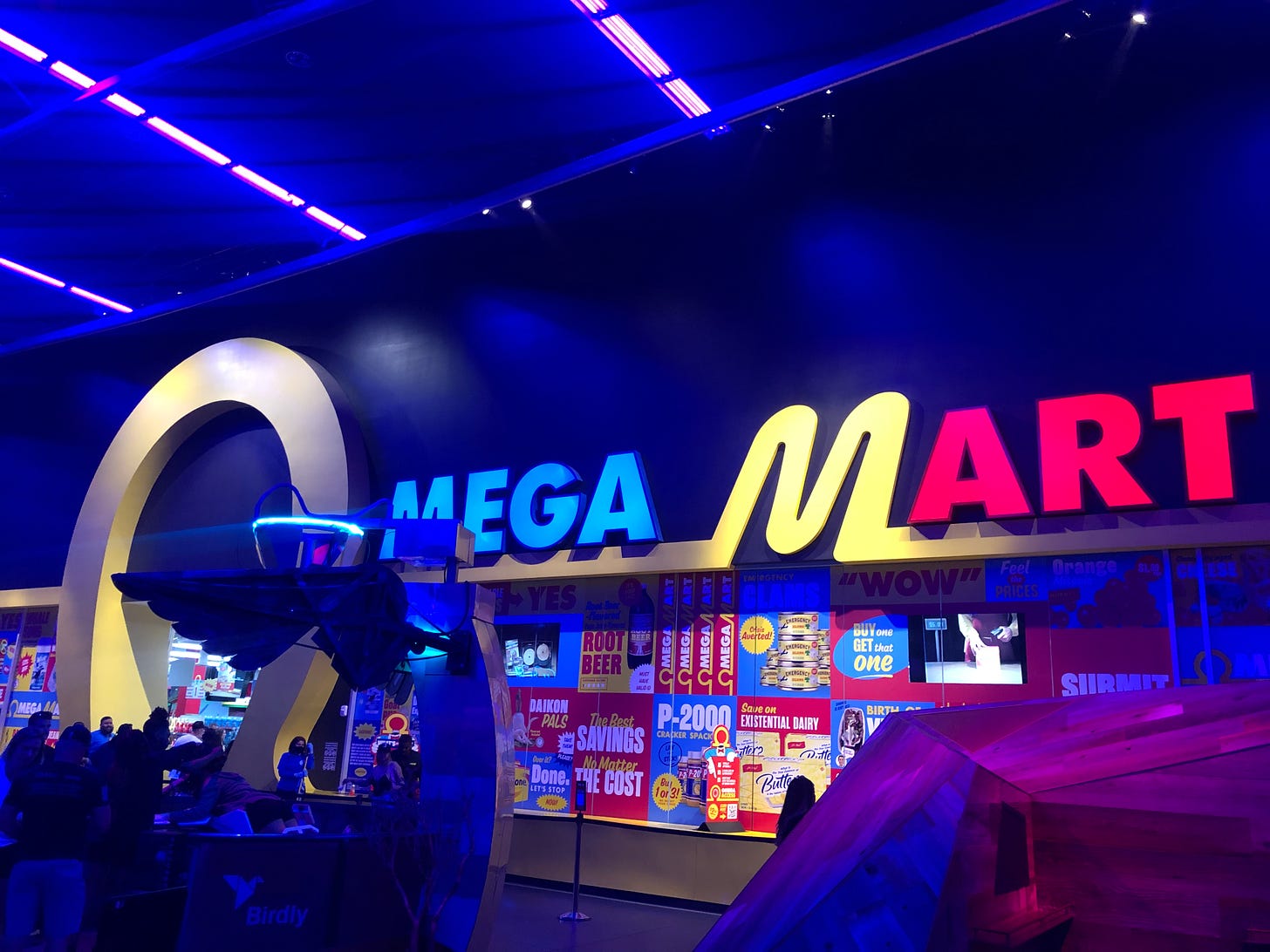 Image: The exterior of Meow Wolf's Omega Mart