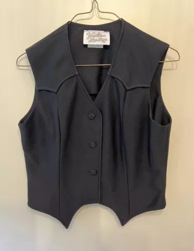 Women’s Vintage Western Heritage Black Vest Size 12 - Picture 1 of 6