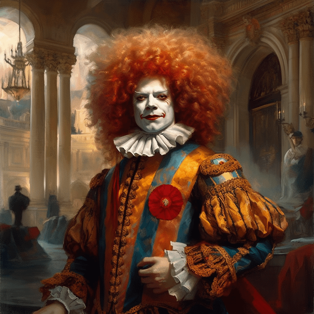 r/midjourney - Ronald McDonald as a french noble in 1700