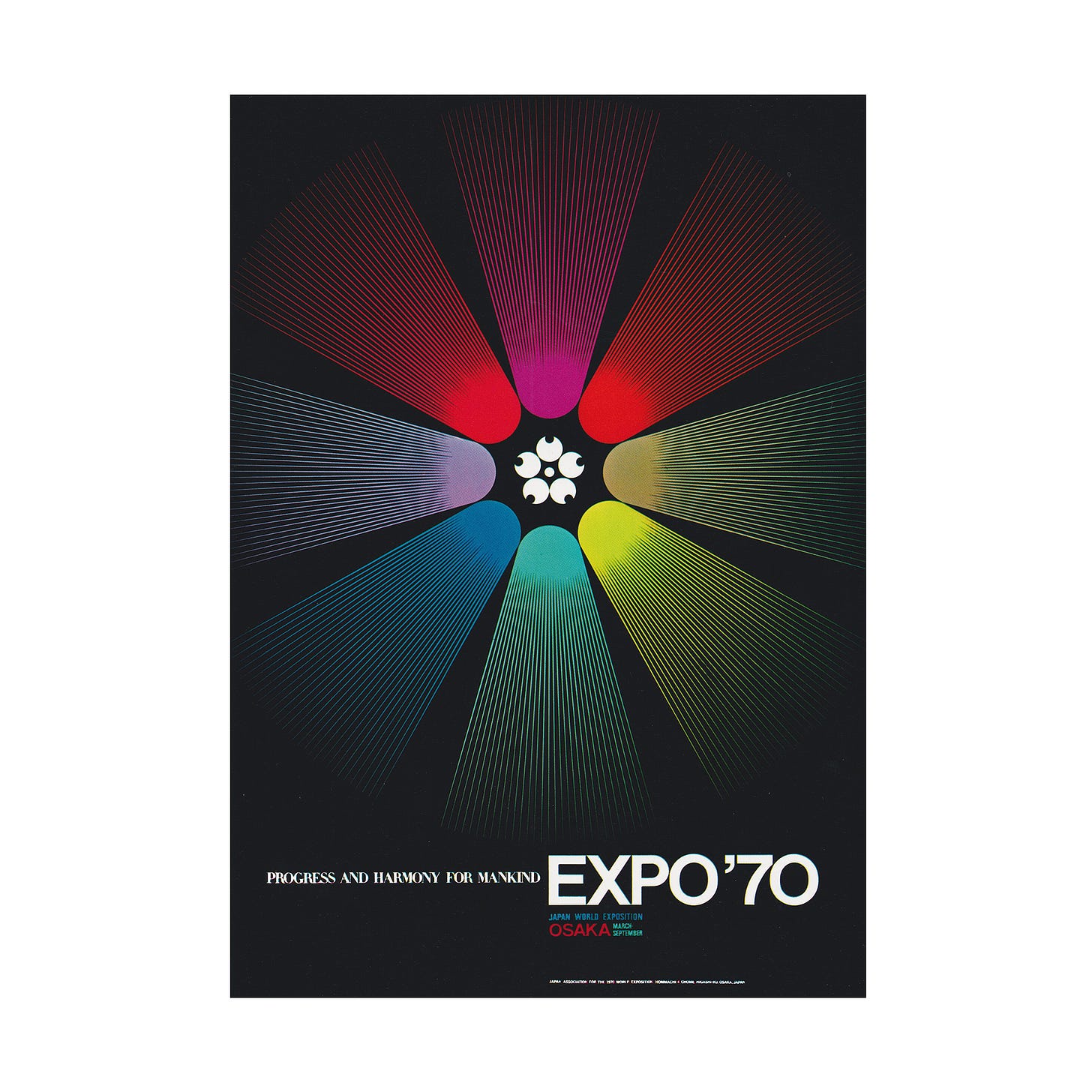Yusaku Kamekura's poster for Expo 70 featuring Takeshi Otaka's logo design