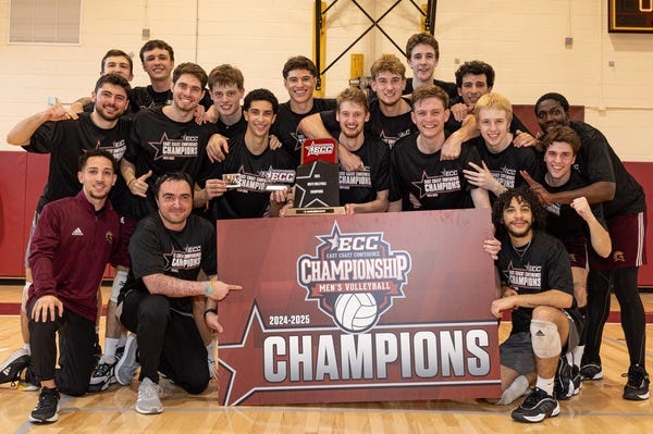 Back-to-Back STAC! Spartans Repeat as ECC Men's Volleyball Champs with 3-0 Sweep of Roberts Wesleyan Back-to-Back STAC! Spartans Repeat as ECC Men's Volleyball Champs with 3-0 Sweep of Roberts Wesleyan