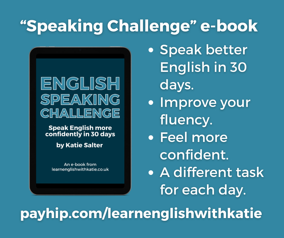 Advert for the English Speaking Challenge e-book