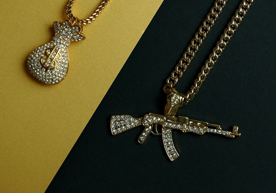 silver and diamond studded cross pendant necklace