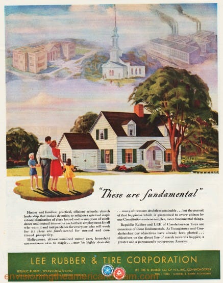 vintage ad illustration American Dream 1940s