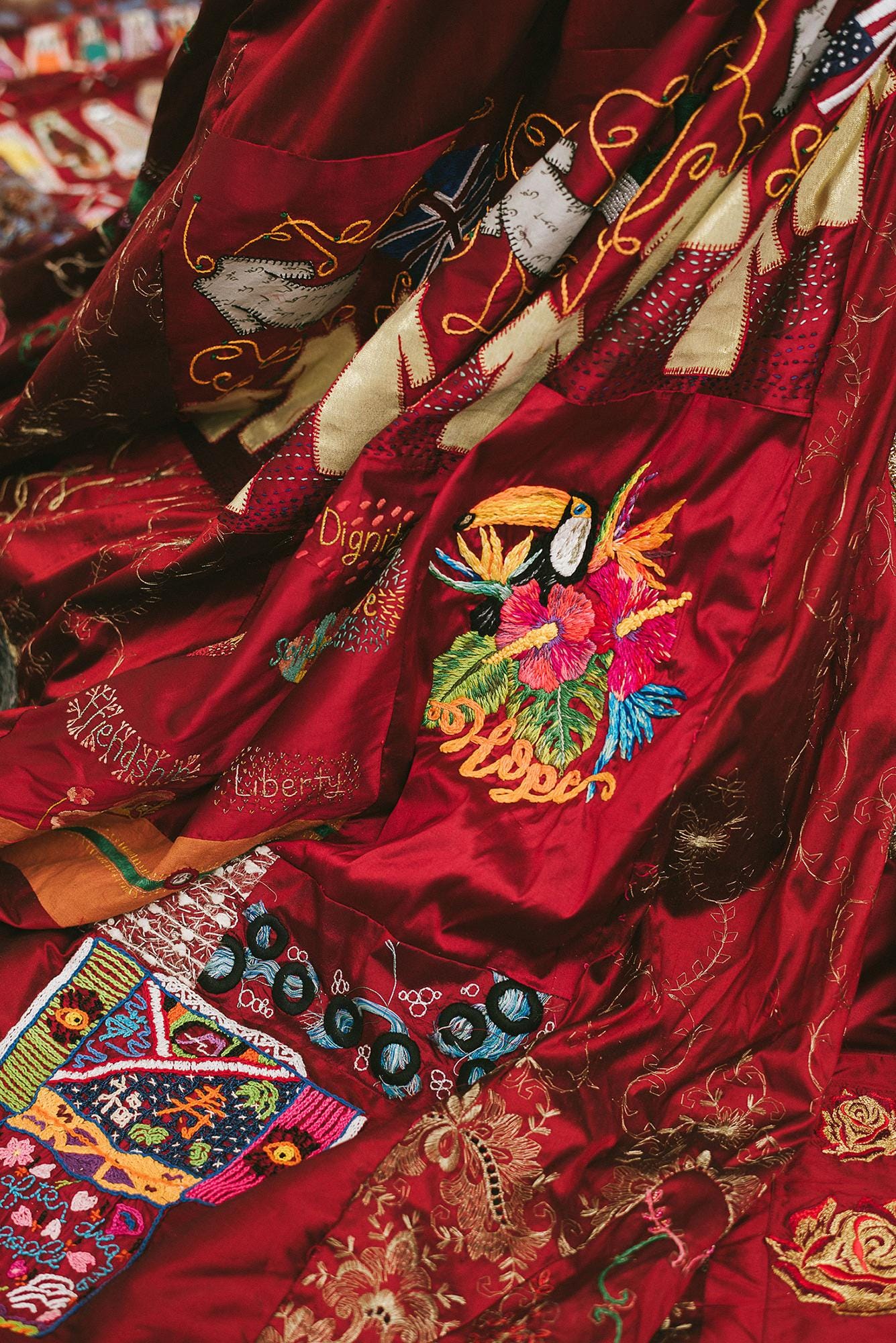 Embroidery details from Pakistan and Japan 2018 and Columbia 2019