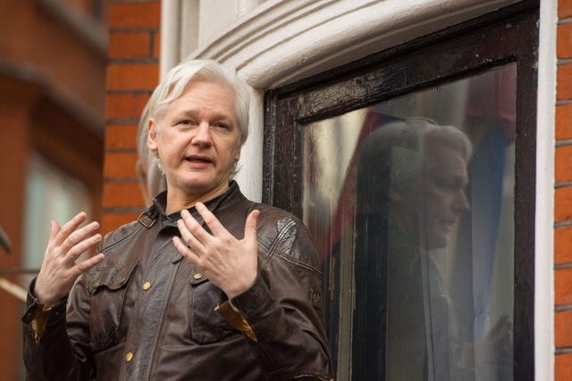 <p>Julian Assange sought refuge in the Ecuadorian embassy in London in 2012 and remained there until 2019, when he was arrested and sent to Belmarsh, where he has been ever since (Dominic Lipinski/PA)</p>