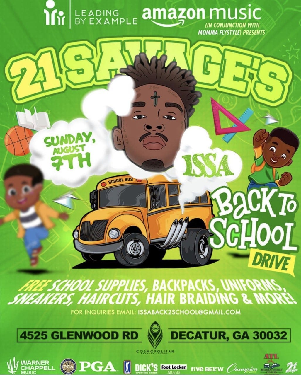Grammy award-winning rapper 21 Savage to host 7th annual back-to-school  drive