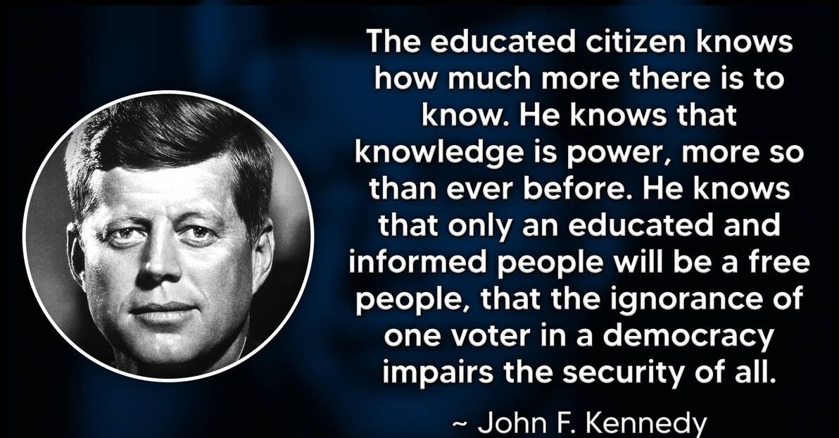 John F. Kennedy on Education (Quote) by NateTalksToYou on DeviantArt