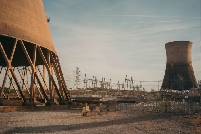 Cooling towers at the Crane Clean Energy Center, formerly the Three Mile Island nuclear power plant