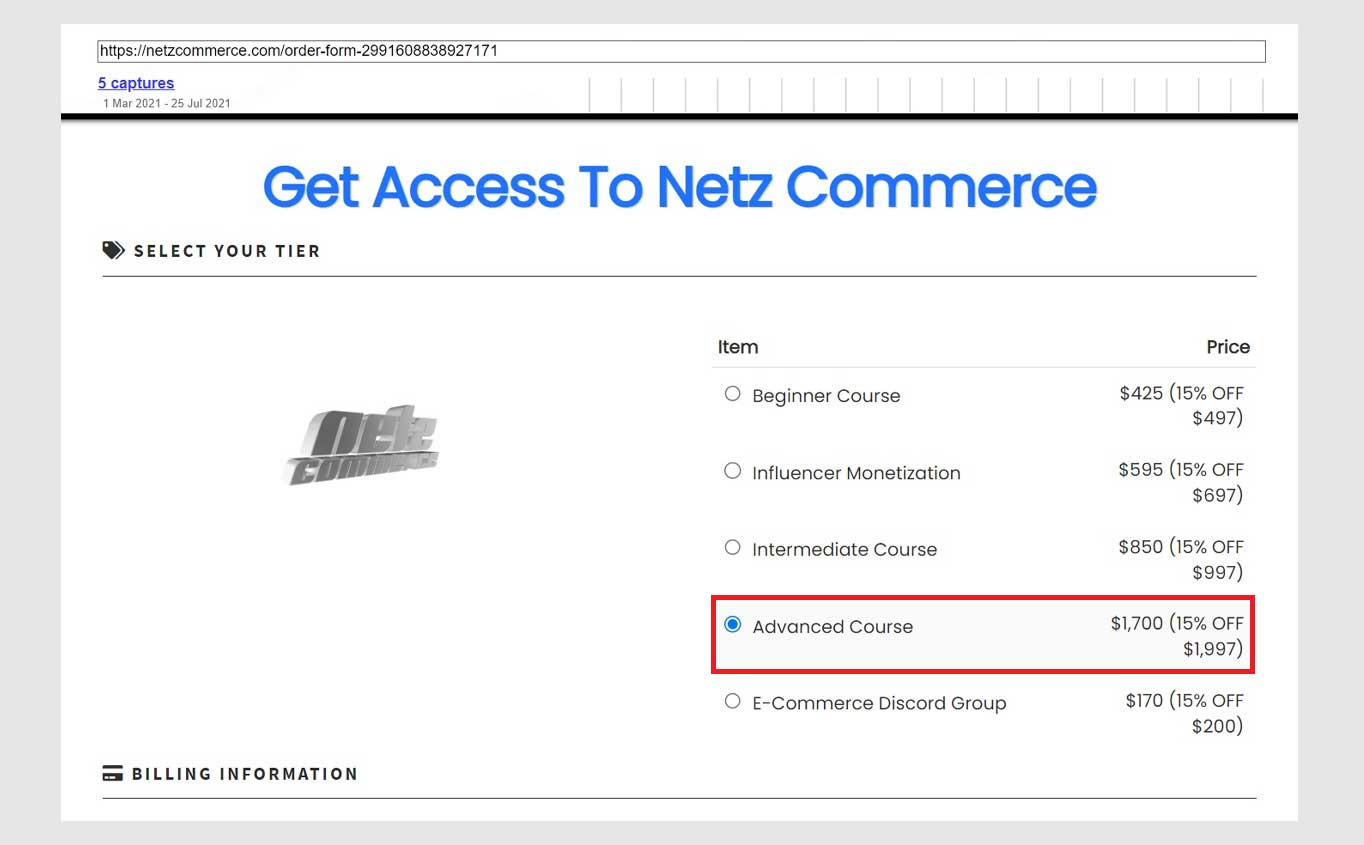 Luca Netz drop shipping courses