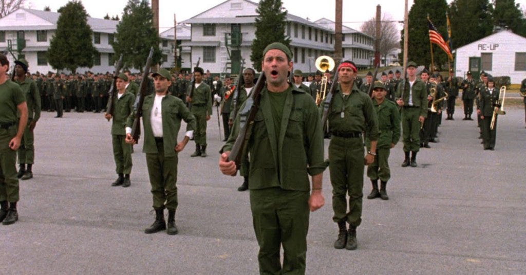 Watch a real US Army honor guard perform the 'Razzle Dazzle' from the movie  'Stripes'