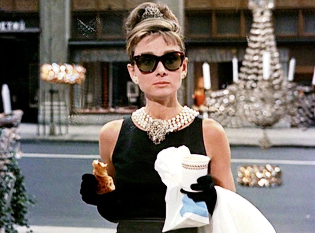Audrey Hepburn playing Holly Golightly in Breakfast at Tiffany's