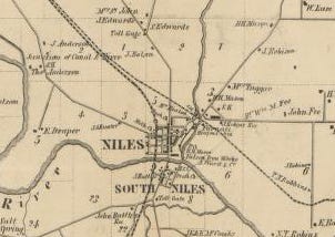 Old map of Niles. This is where Giovanni Andrea Fusco, a blacksmith came after leaving Tursi. He was followed by his two brothers and a cousin.Fusco family came after leaving Tursi. Old map of Niles. This is where Giovanni Andrea Fusco, a blacksmith came after leaving Tursi. He was followed by his two brothers and a cousin.Fusco family came after leaving Tursi.