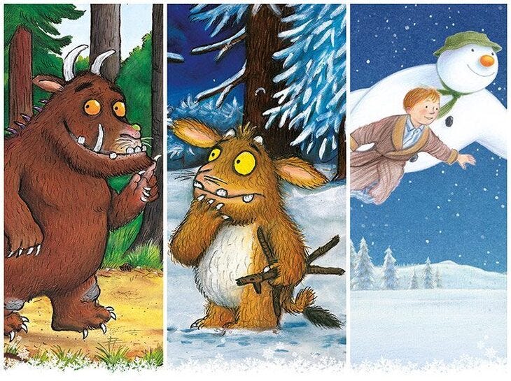 Images of the Gruffalo and Snowman