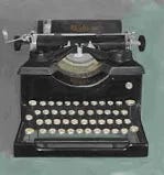 Image of Classic Typewriter Black/Gray Williston Forge Size: 30" H x 30" W